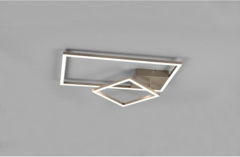 Iperbriko - Quadratische Deckenleuchte, schwenkbar, Nickel-LED-Dimmer, 4000 k, Trio-Beleuchtung