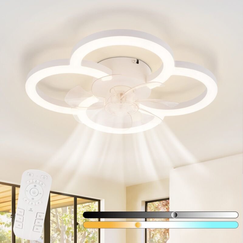 Thumbnail - GBLY LED Deckenventilator Mit Beleuchtung - Deckenleuchte Ventilator Leise mit Fernbedienung Dimmbar Wohnzimmer Deckenle...