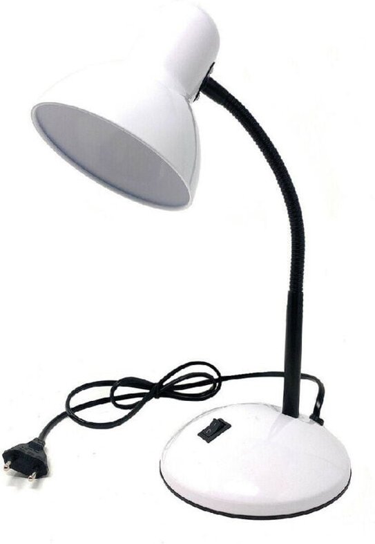 Trade Shop - SCHREIBTISCHLAMPE MIT FLEXIBLEM ARM LICHT TISCHLAMPE FÜR KINDERZIMMER FARBE - Weiß