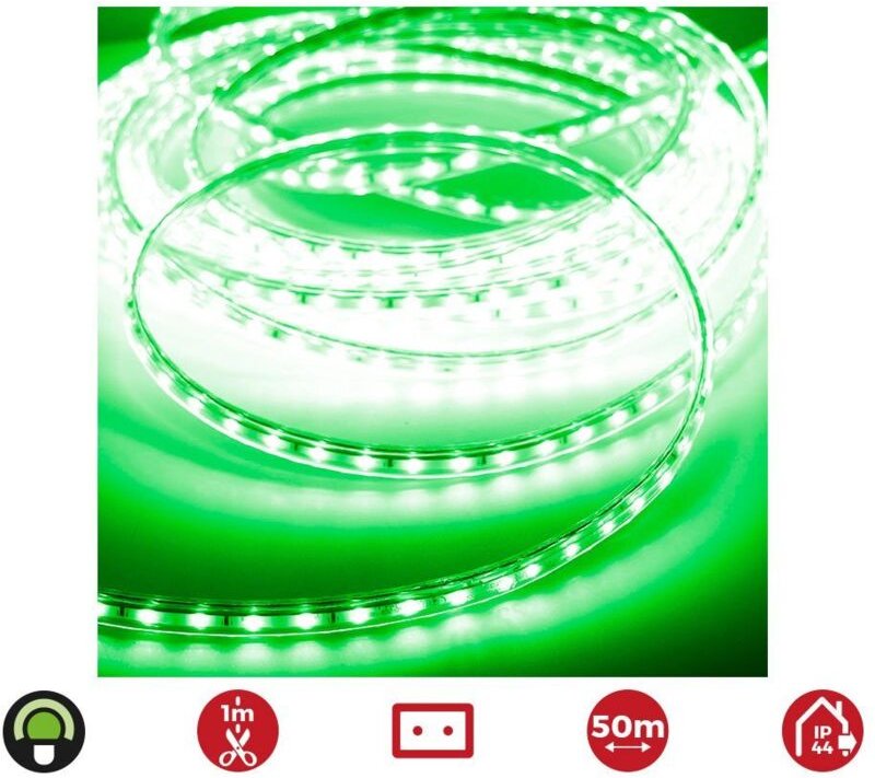 Strip de led 50m. 60 leds/m 4,2w/m grün edm 220-240v ip44