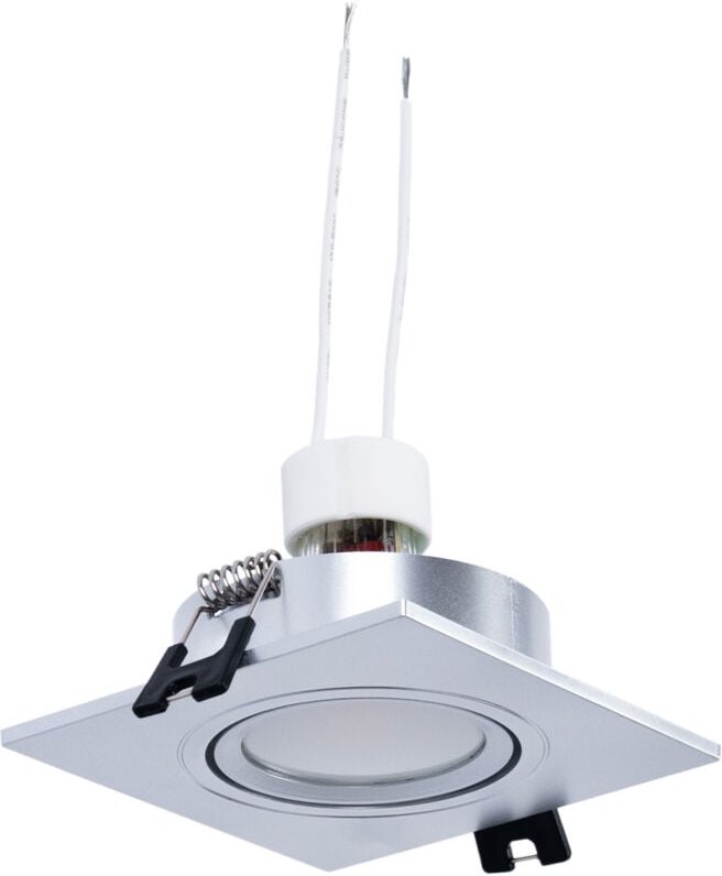 Einbaustrahler Set eckig 93x93mm (silber) + GU10 5,4W + Fassung