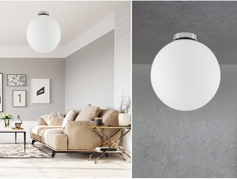 Kleine led Deckenleuchte 1 flammig Glaskugel Weiß satiniert, ø 20cm