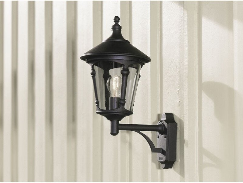 Meinewunschleuchte - Außenwandleuchte led Laterne stehend Aluminium Schwarz, Höhe 51cm