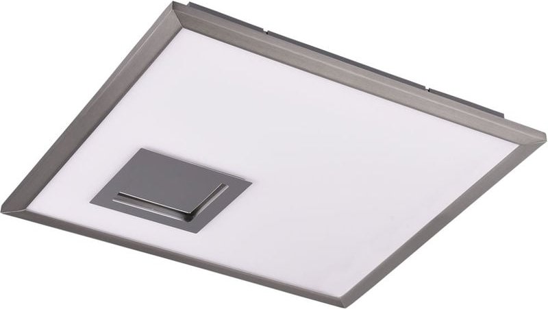 Deckenleuchte silber Wohnzimmerlampe Design Deckenpanel Modern, 3 Stufen, led 29,5W 2950Lm warmweiß, LxBxH 45x45x4 cm Tr...