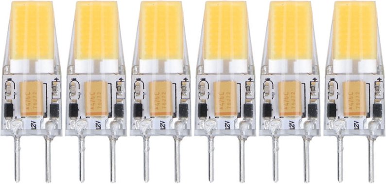 Eosnow 6pcs Gy6.35 Glühbirne 5W AC DC12V COB LACK LITSERNEOSPRAUFEN SILICON -Deckenlampe für Wohnzimmer