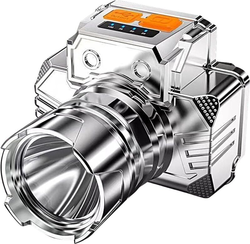 Stirnlampe, zoombarer Scheinwerfer, wasserdicht, USB-aufladbar