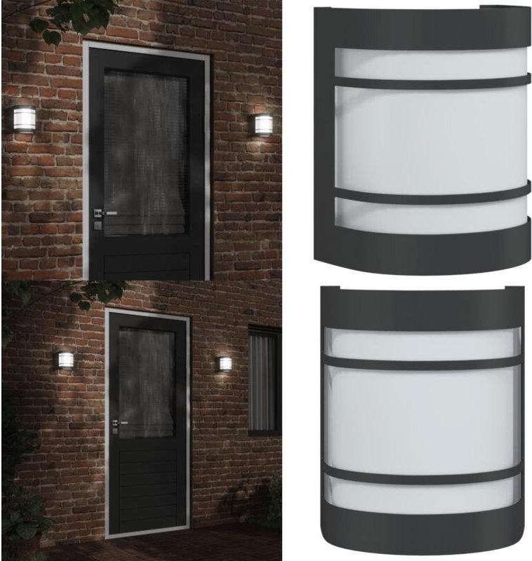 Außenwandleuchte Schwarz Edelstahl - Outdoor Wandleuchte - Gartenleuchte - Edelstahl Lampe - led Wandleuchte - Gartenbel...