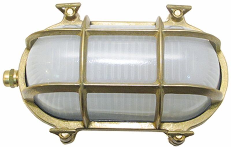 Wandleuchte außen E27 IP64 Hof Haus Messing Maritim Außenwandleuchte