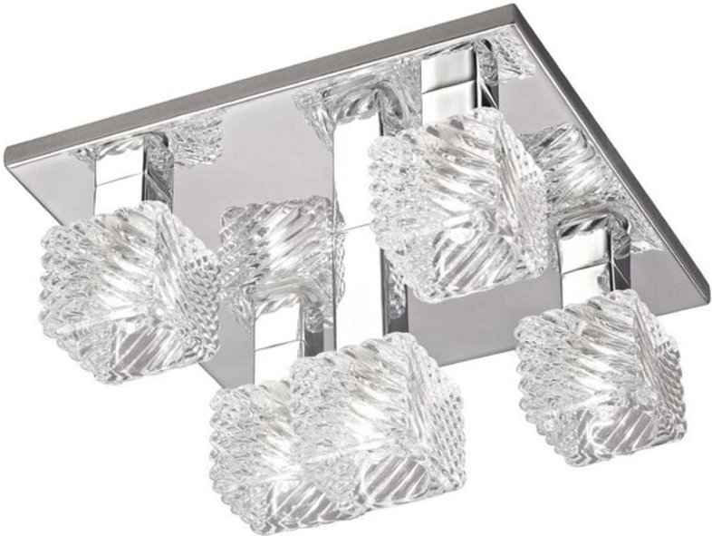 Inspired Deco - Accor - Deckenbündig 5 Light G9, 230 mm quadratisch, Chrom poliert, Klarglas