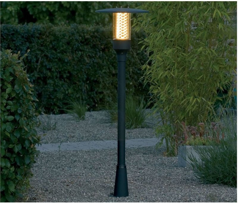 Schwarze Wegeleuchte NOVA mit Reflektorgitter, GU10, Aluminium, IP44