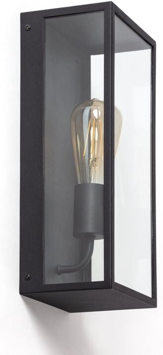 Wandleuchte Aussen Metall und Glas Zeila Schwarz