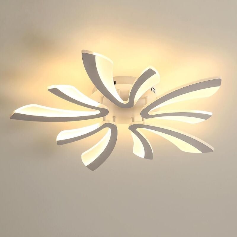 Comely - LED-Deckenleuchte Weiß aus Acryl in V-Form, 48W 5400LM, Durchmesser 70cm - Perfekt für Schlafzimmer, Esszimmer ...