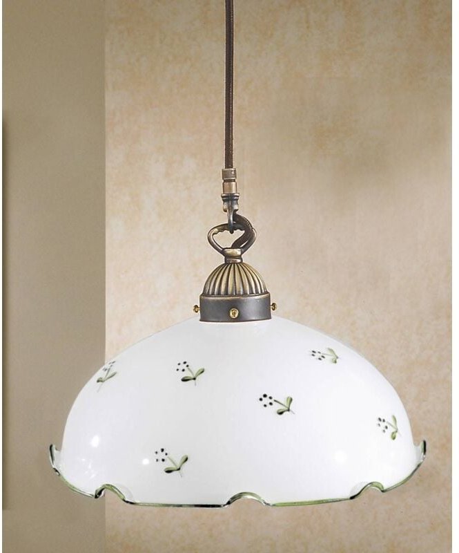 Thumbnail - Kolarz NONNA - Cottage Style Glass Dome Pendelleuchte Matt Antik Messing, 1x E27