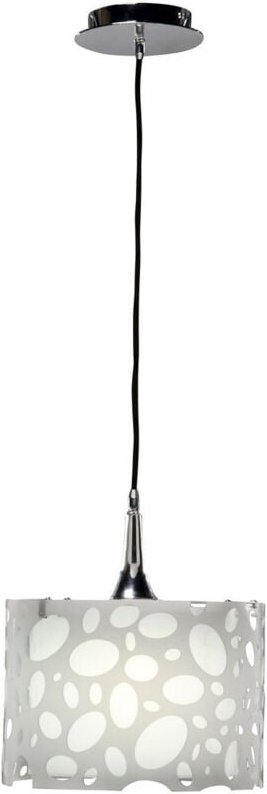 Inspired Mantra Lupin Pendelleuchte, 1-flammig, E27, glänzendes Weiß/weißes Acryl/poliertes Chrom, Kompaktleuchtstofflam...