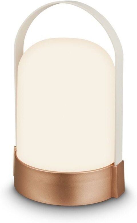 Briloner LED Tischlampe Kabellos 24cm 1W 90lm 3000K Warmweiß Dimmbar Bronze metallic - Tischleuchte Wohnzimmer Terrasse ...