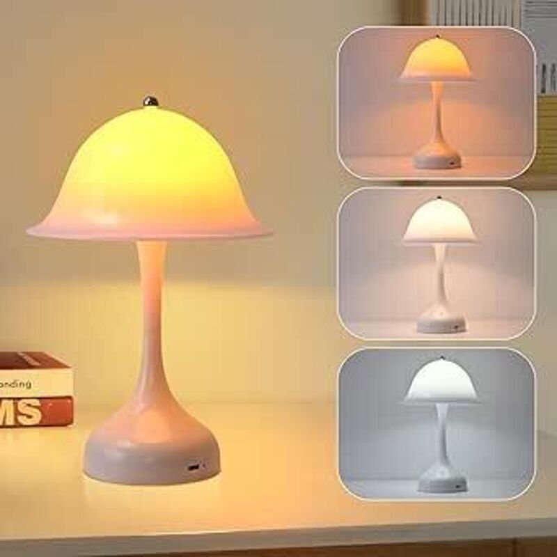 GBLY Kabellose Tischlampe LED Akku Touch USB Aufladbar Dimmbar 3 Farbtemperaturen Weiß Modern Nachtlicht Für Wohnzimmer ...