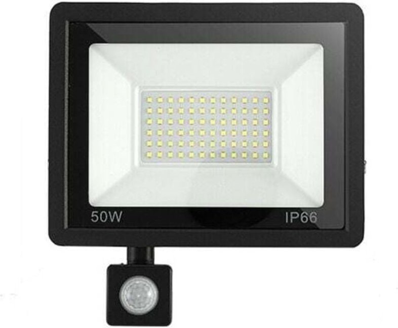 Faretto led da esterno 50W con sensore di movimento 6500K, IP66 con lampada di sicurezza con sensore di movimento, per g...