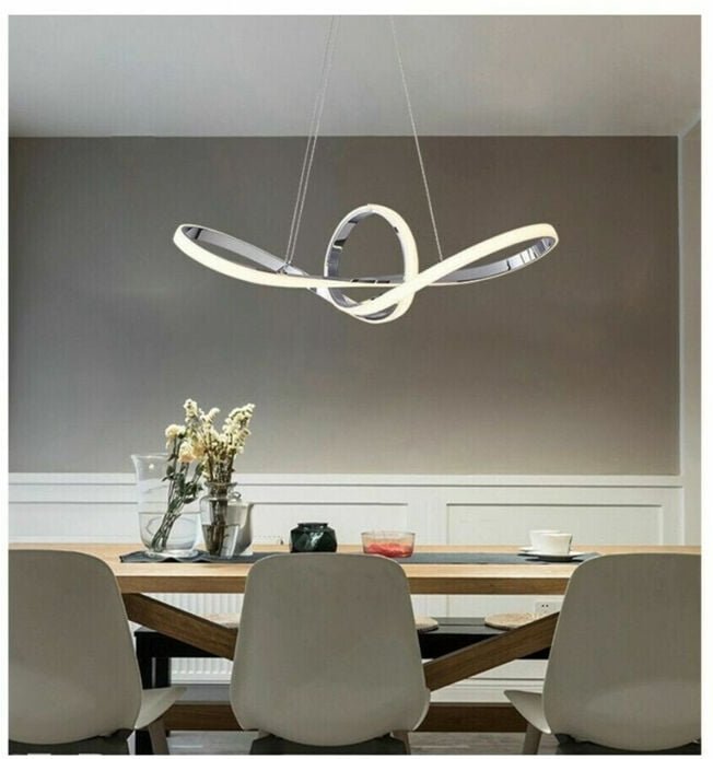 Thumbnail - Trade Shop - LAMPADARIO LED MODERNO FORMA FIOCCO 38 WATT TECNOLOGIA CCT 3 TEMPERATURE DI LUCE A07-A3C - Silber