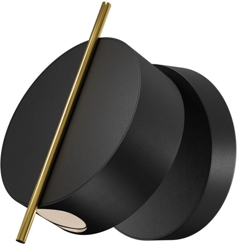 Maytoni Nuance Moderne integrierte LED-Wandleuchte Schwarz und Messing 3000K 200lm