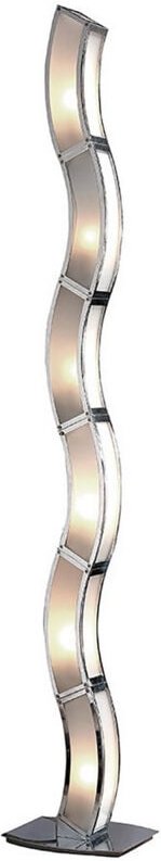 Inspired Duna E27-Stehlampe, 6-flammig, E27, poliertes Chrom/weißes Acryl, Kompaktleuchtstofflampen im Lieferumfang enth...