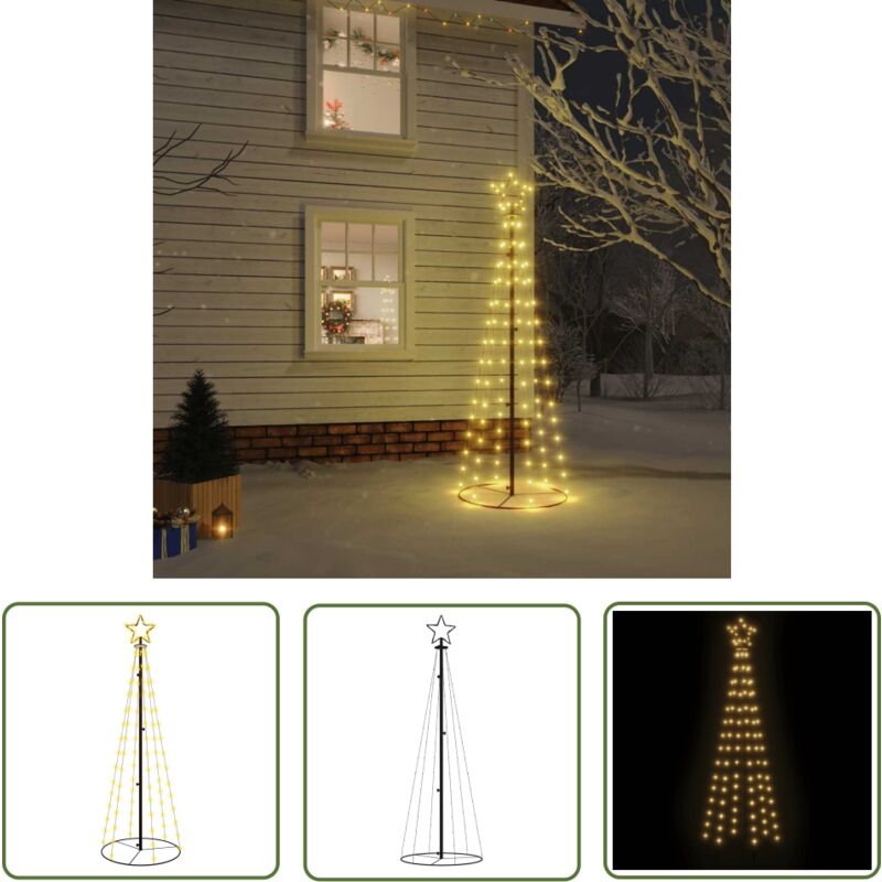 The Living Store LED-Weihnachtsbaum Kegelform Warmweiß 108 LEDs 70x180 cm - Weihnachtsschmuck - Weihnachtsdeko - LED-Dek...