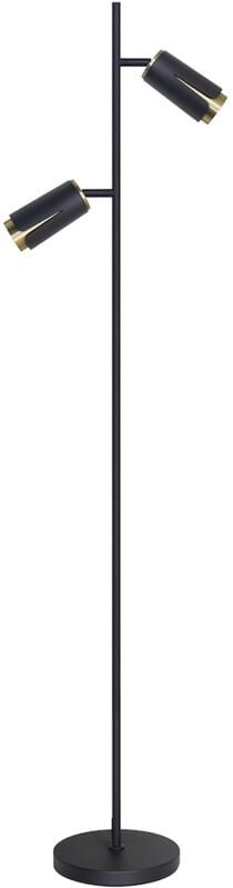 FLOWER SCHWARZ GOLD STEHLEUCHTE 2xGU10