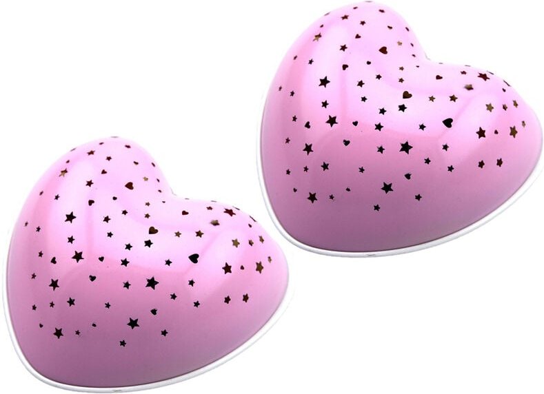 Niermann - 2 x led Nachtlicht solar heart projiziert Herzen/Sterne mit Solar/USB aufladbar