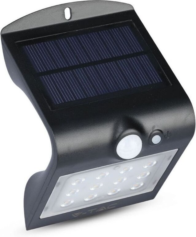 Wandlampe Wandleuchte Hauswandleuchte Solarlampe Solarleuchte, IP44 Wetterfest Bewegungsmelder Akku, schwarz, led 1,5W 2...