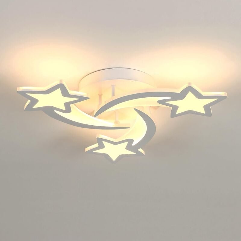 Comely - Moderne led Deckenlampe Weiß, Kreative Sternförmige Deckenleuchte mit 3 Köpfen für Schlafzimmer Wohnzimmer Essz...