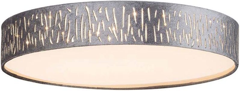 Deckenlampe led Deckenleuchte rund Wohnzimmerlampe mit Stoffschirm in grau, Metall Samt, silber weiß, 1x led 1x 24 w 112...