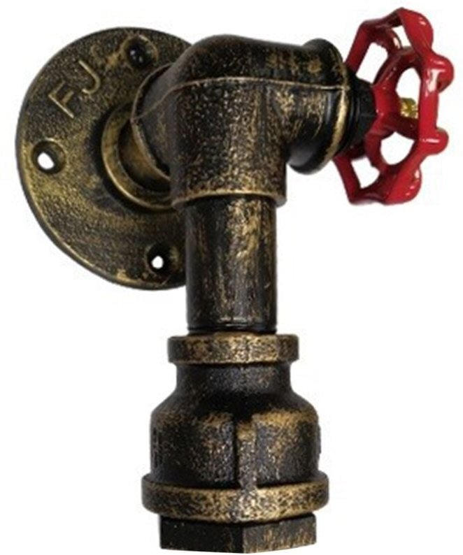 Vintage Wasserrohr Wandleuchte Wasserhahn Form Steam Punk Loft Rostig Gold