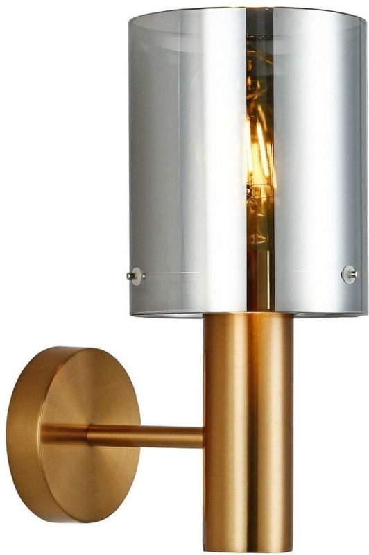 Sardo - Moderne Wandleuchte Messing 1 Licht mit Smoky Shade, E27 - Italux