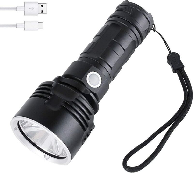 Ultrastarke LED-Taschenlampe 5000 Lumen, WESLITE XHP50 Militärische taktische LED-Taschenlampe, ultrastarke zoombare USB...