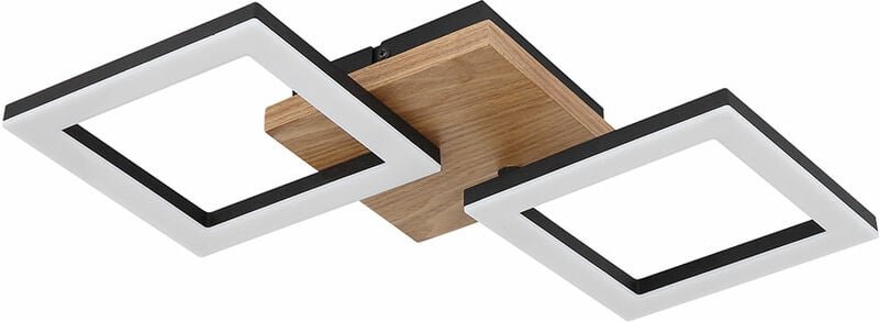Etc-shop - Wohnzimmerlampe Lampe Metall schwarz Deckenleuchte modern Holzleuchte, bewegliche Elemente, Holz, 2x led 18 w...