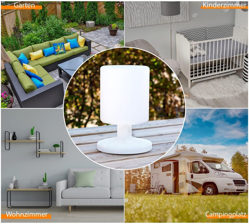 Smartwares - Akku led Tischleuchte Outdoor kabellos mit rgb Farbwechsler, Höhe 25cm