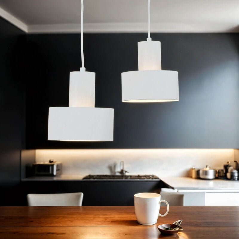 Pendelleuchte Esstisch Weiß Metall Retro Hängeleuchte