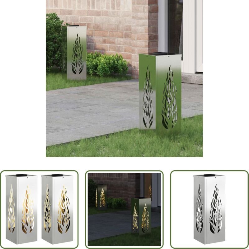 Wegeleuchten - Solar LED Weg Licht 2 pcs Silber Galvanisiertes Stahl