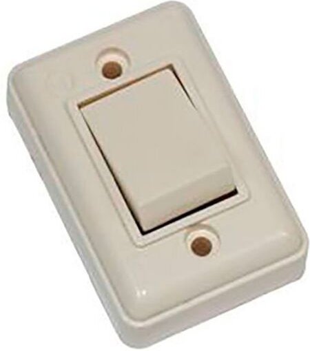 Aufputzschalter 6 bis 250 V elfenbeinweiß (eingeschweißt)