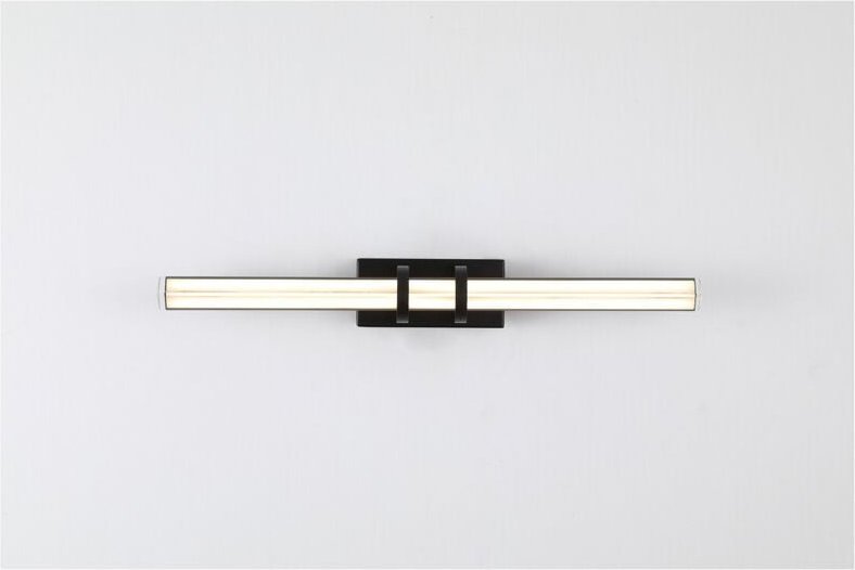 Searchlight Parma LED-Wandleuchte, mattschwarzes Metall und klares Glas