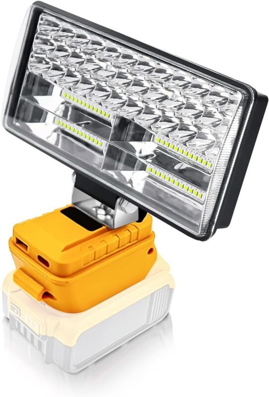 Akkubetriebene Lampe (18 V/20 V), 90 W, 5400 lm, kabellose LED-Arbeitsleuchte, tragbarer Flutlichtstrahler für Baustelle...