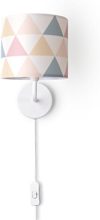 Paco Home - Wandleuchte Stofflampenschirm Tischlampe Nachttischlampe E14 Vintage Retro Rund Wandleuchte - Weiß, Design 2...