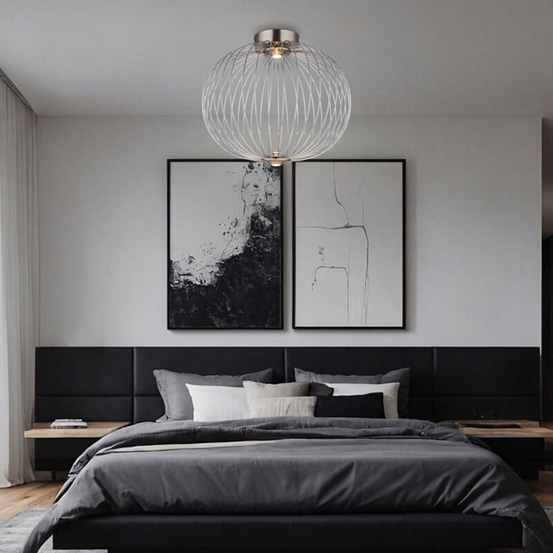 Thumbnail - Globo - Deckenlampe Deckenleuchte Flurlampe led Gitter Wohnzimmerlampe chrom d 50 cm