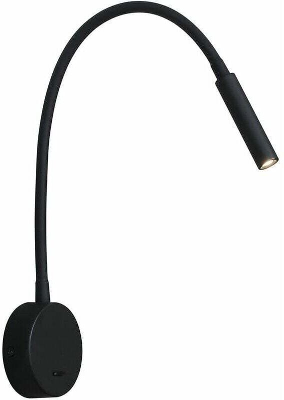 Schwarze Lesewandleuchte, 3 w, 3000 k, led, flexible Schwanenhalslampe, 240 v, Wandmontage, Leseleuchte mit Schalter für...