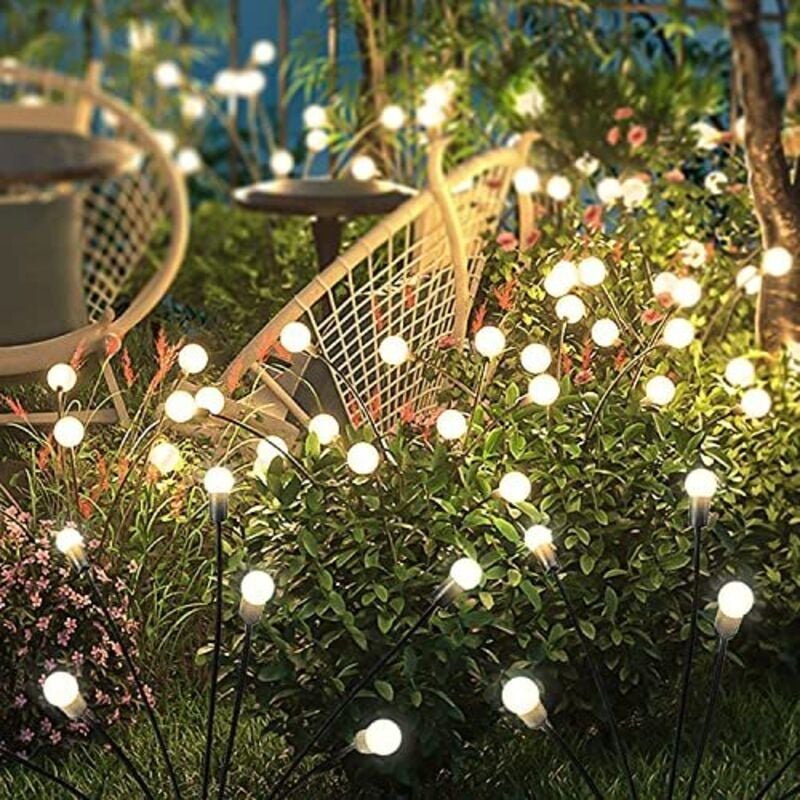 Solarlampen für Außen 4 Stücke, Solar Glühwürmchen mit 10 LED, Solarlampen Garten IP65 wasserdicht, Garten Solarleuchten...