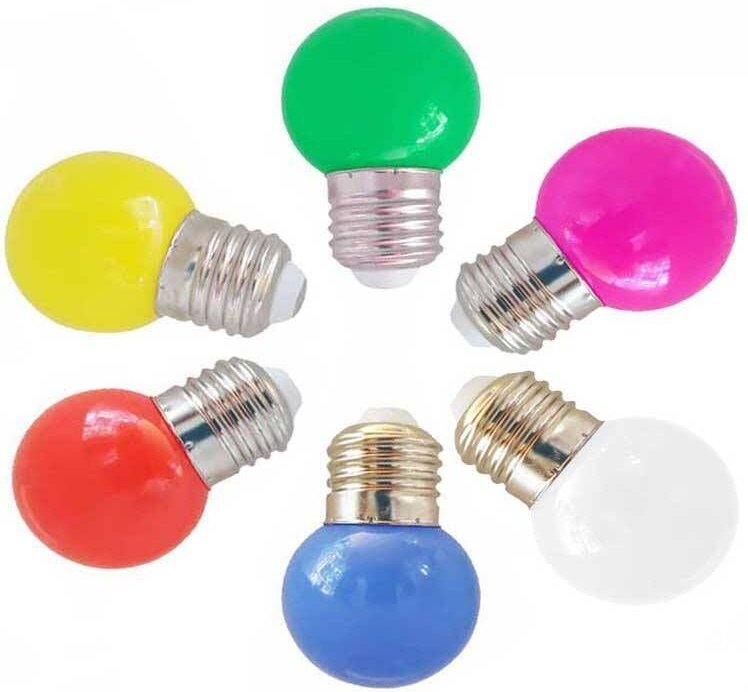 Farbige LED-Lampe G45 E27 1W