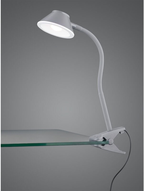 Led Klemmleuchte berry Flexarm aus Kunststoff Grau, Höhe 26cm