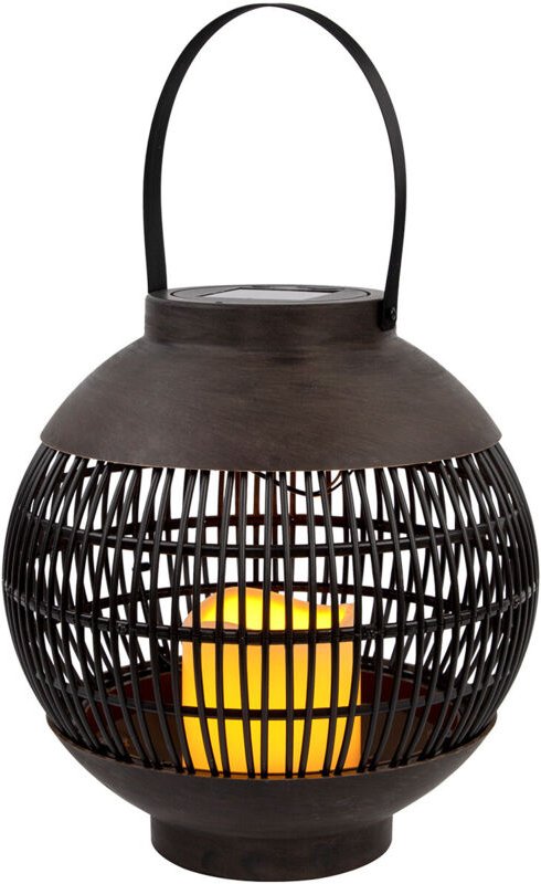 Runde braune LED-Solarlaterne für den Außenbereich, 3000 k, 7 Stunden, SevenOn Outdoor