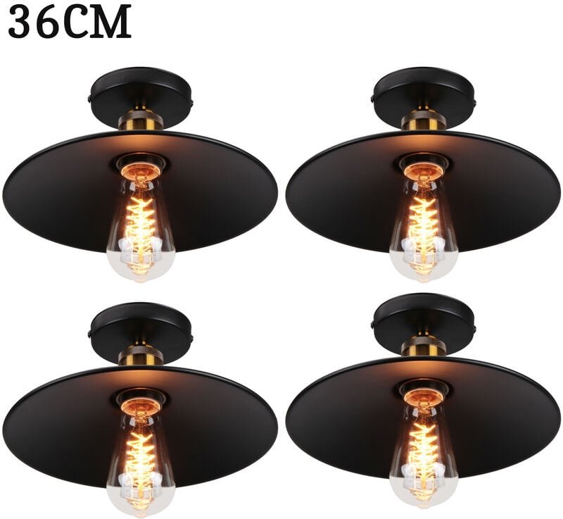 Axhup - Pendelleuchte Industriell Vintage Hängelampe mit Ø36cm Lampenschirm Kronleuchter Art Edison Lampe E27 für Loft W...