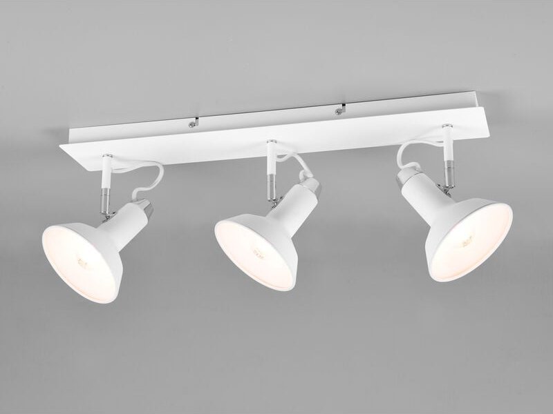LED Deckenstrahler Retro 3-flammig Metall Weiß, Breite 60cm