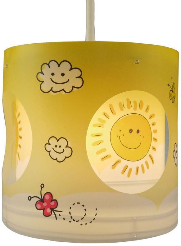 Niermann - Kinder Hängelampe Motiv Sonne Lampenschirm drehend mit led – tolle Lichteffekte